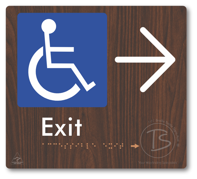 Accessible Exit with Large Directional Arrow