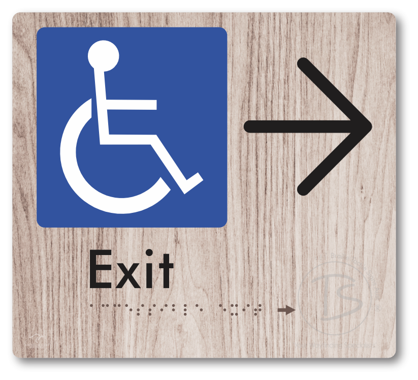 Accessible Exit with Large Directional Arrow