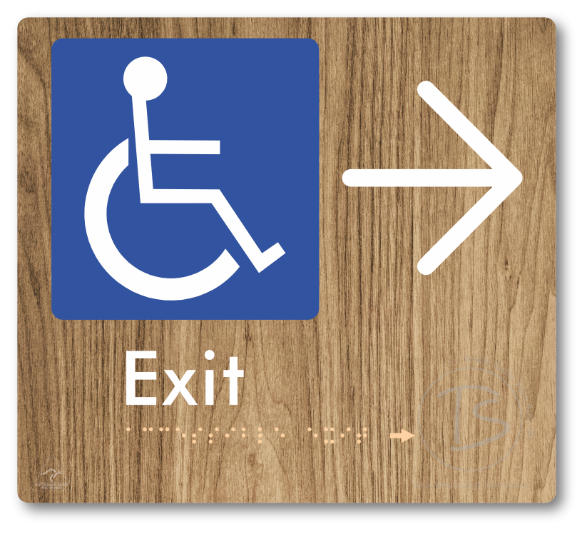 Accessible Exit with Large Directional Arrow