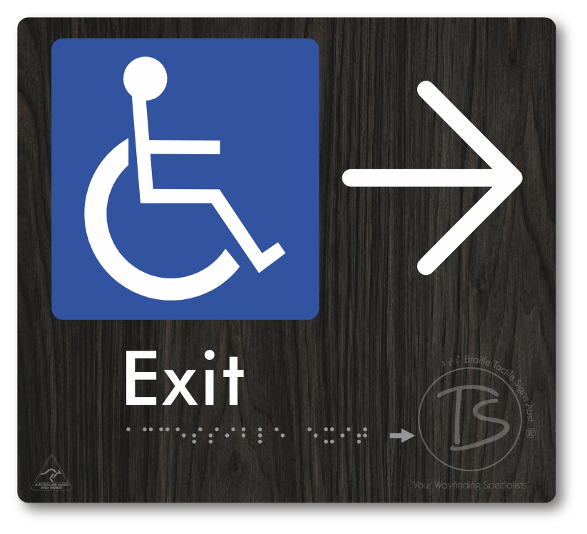 Accessible Exit with Large Directional Arrow