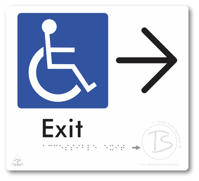 Accessible Exit with Large Directional Arrow