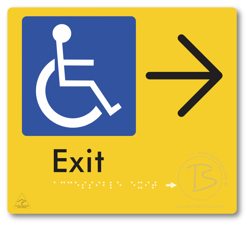 Accessible Exit with Large Directional Arrow