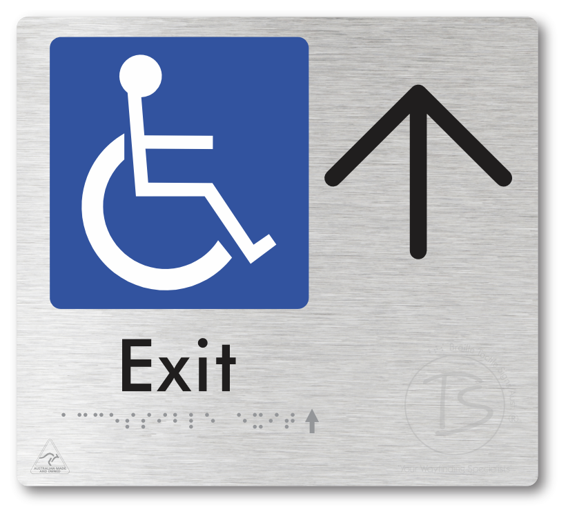 Accessible Exit with Large Directional Arrow