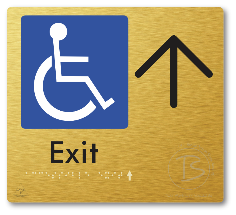 Accessible Exit with Large Directional Arrow
