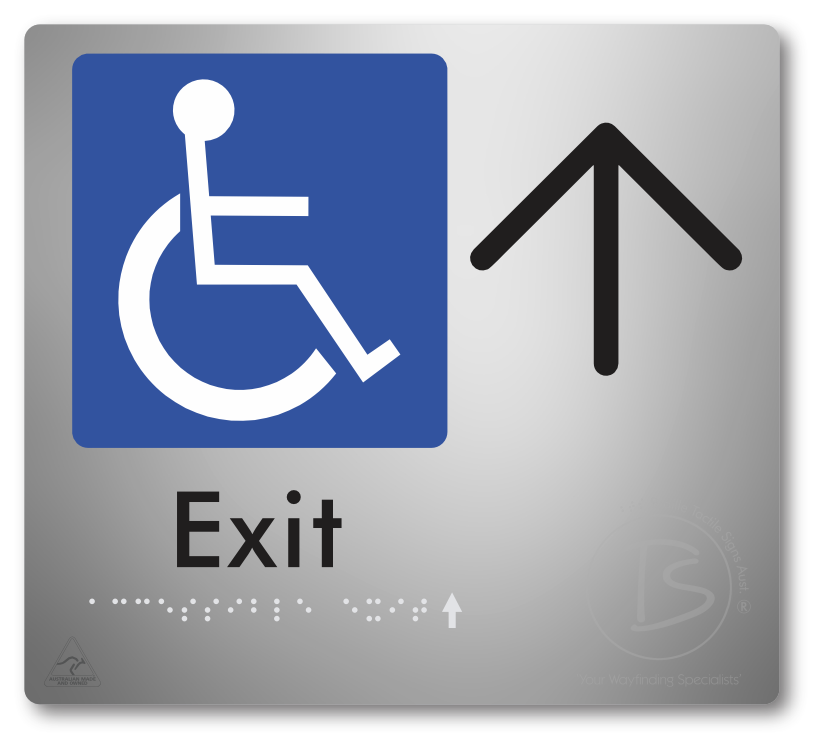 Accessible Exit with Large Directional Arrow