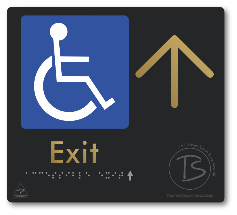 Accessible Exit with Large Directional Arrow