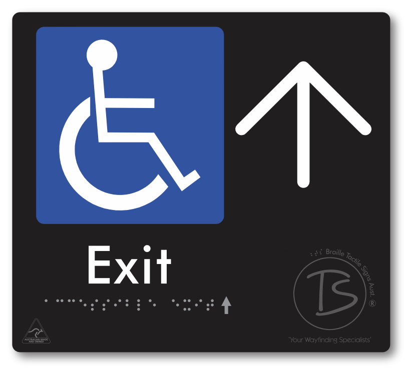 Accessible Exit with Large Directional Arrow