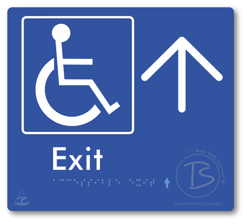 Accessible Exit with Large Directional Arrow