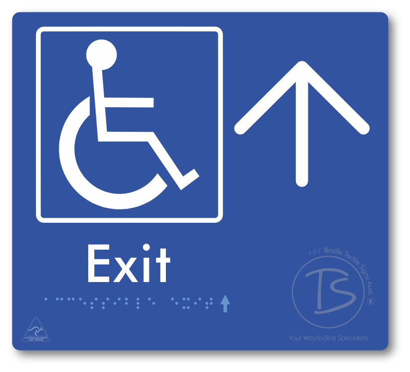 Accessible Exit with Large Directional Arrow
