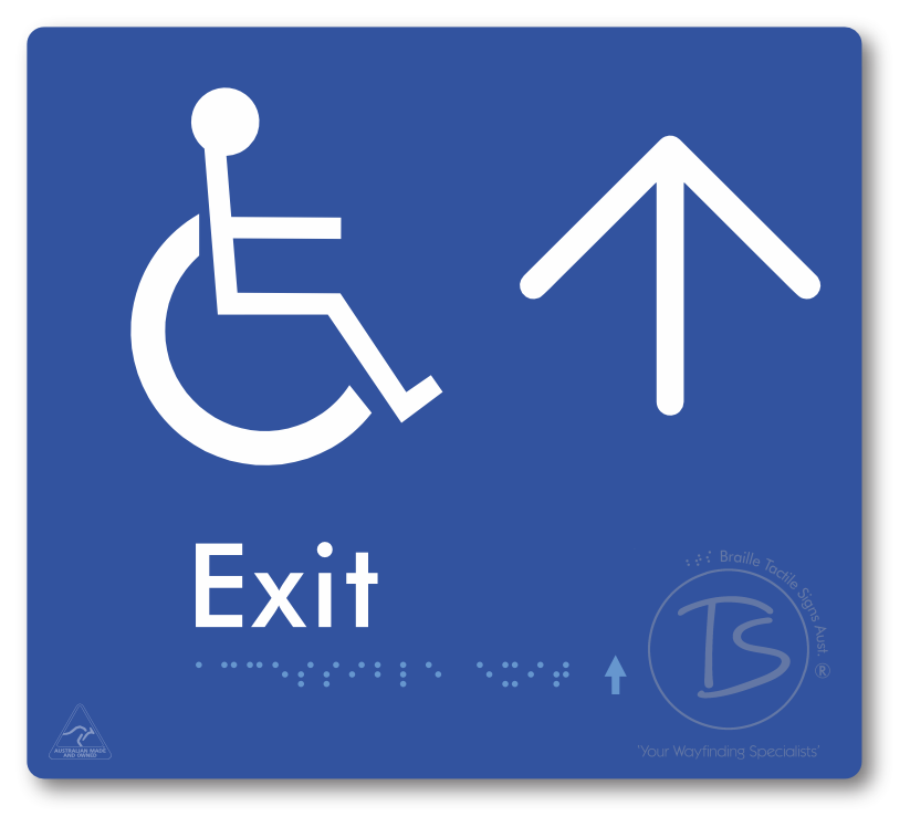 Accessible Exit with Large Directional Arrow