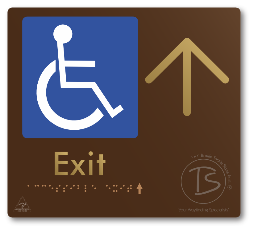 Accessible Exit with Large Directional Arrow