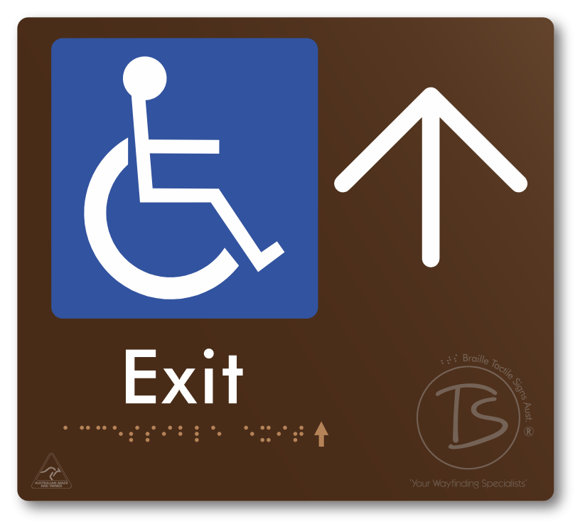 Accessible Exit with Large Directional Arrow