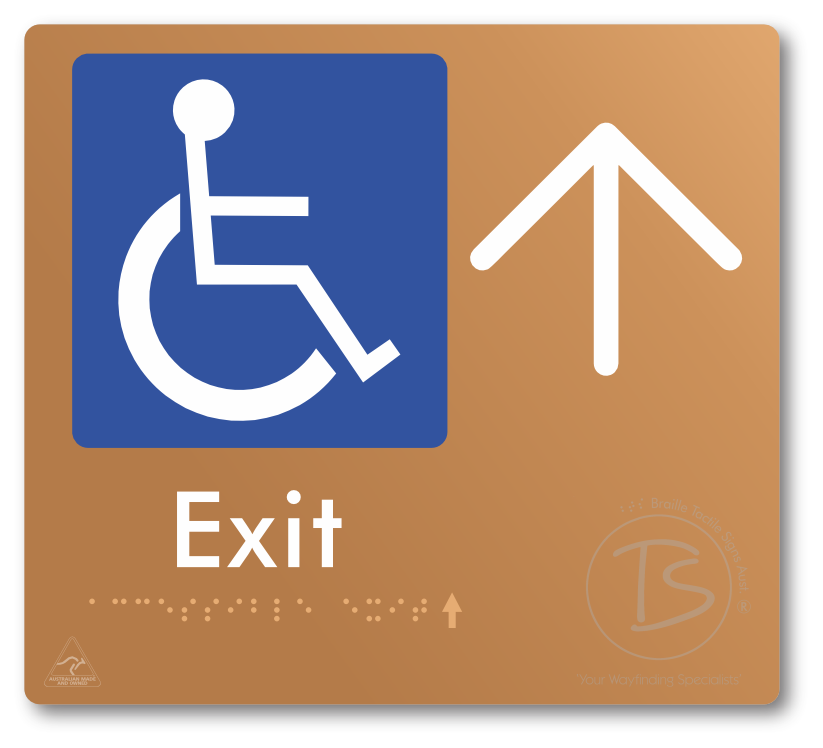 Accessible Exit with Large Directional Arrow