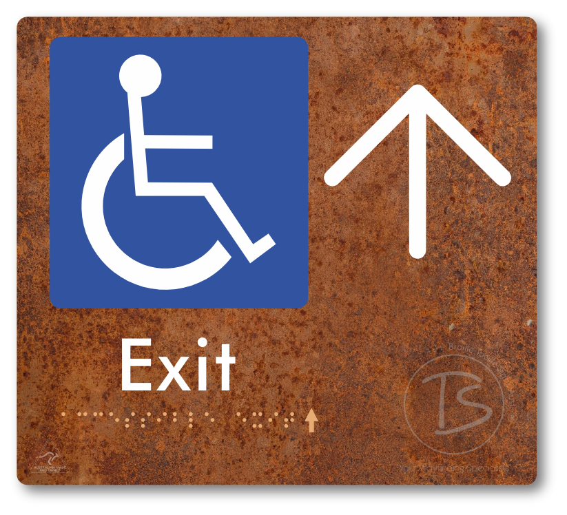 Accessible Exit with Large Directional Arrow