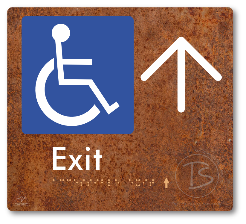 Accessible Exit with Large Directional Arrow