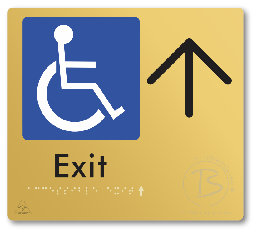 Accessible Exit with Large Directional Arrow