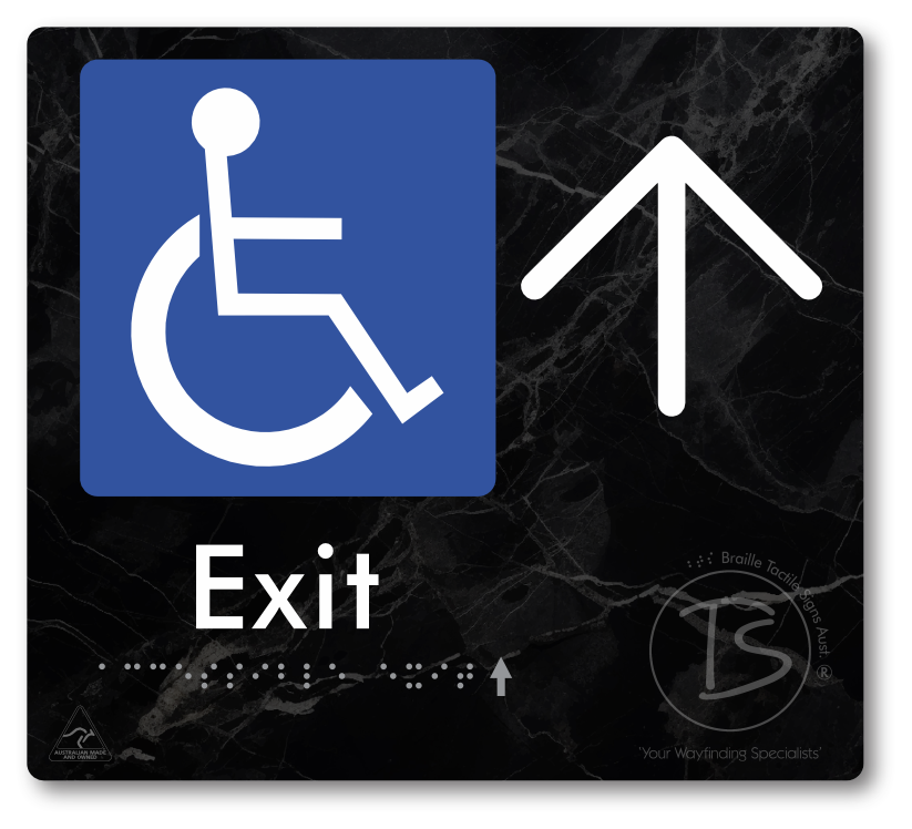 Accessible Exit with Large Directional Arrow