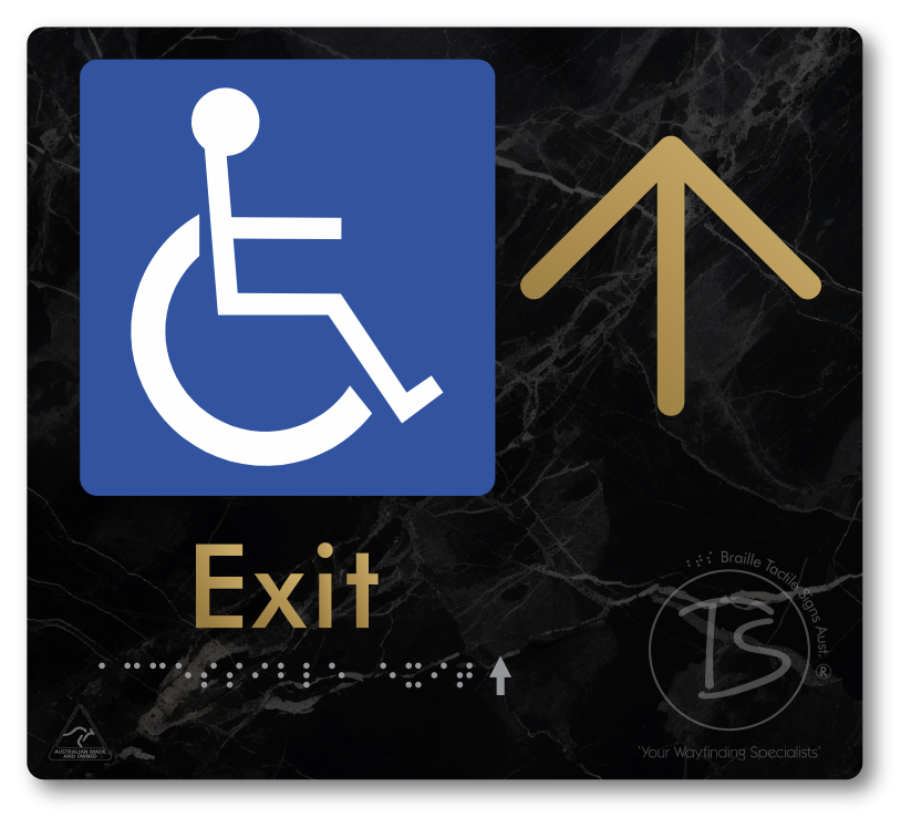 Accessible Exit with Large Directional Arrow