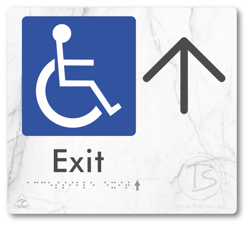 Accessible Exit with Large Directional Arrow