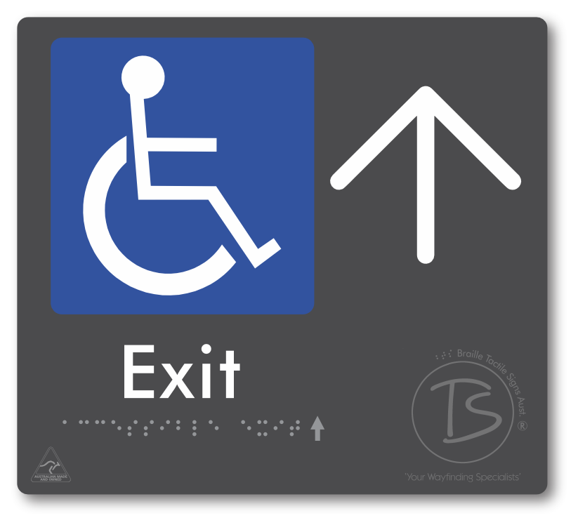 Accessible Exit with Large Directional Arrow