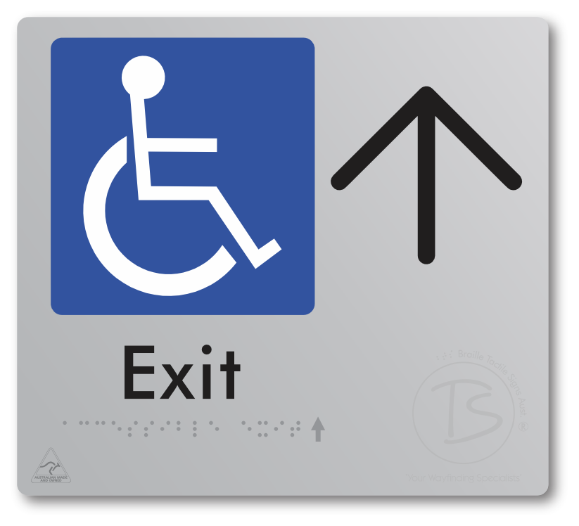 Accessible Exit with Large Directional Arrow