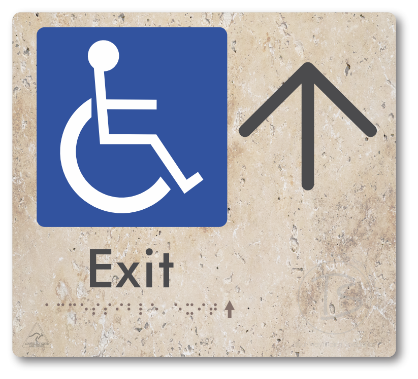 Accessible Exit with Large Directional Arrow