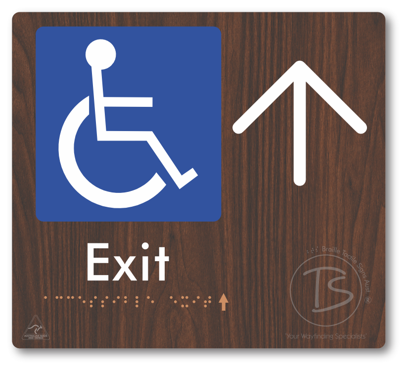 Accessible Exit with Large Directional Arrow