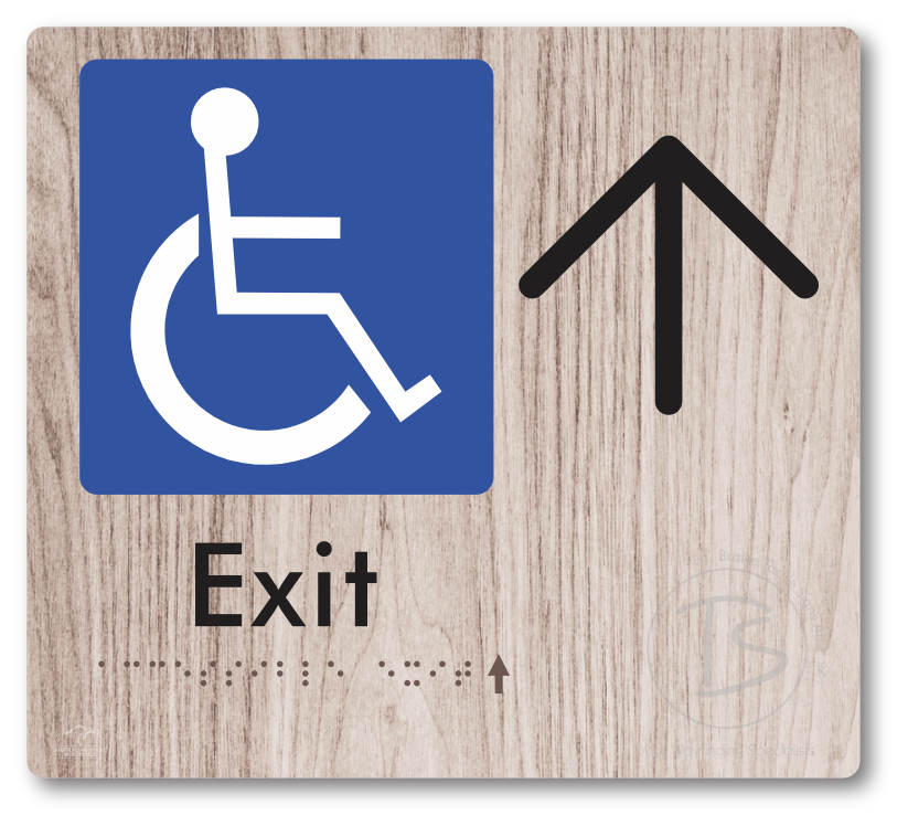 Accessible Exit with Large Directional Arrow