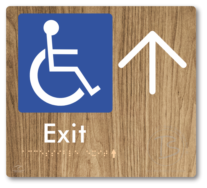 Accessible Exit with Large Directional Arrow