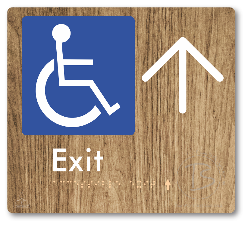 Accessible Exit with Large Directional Arrow