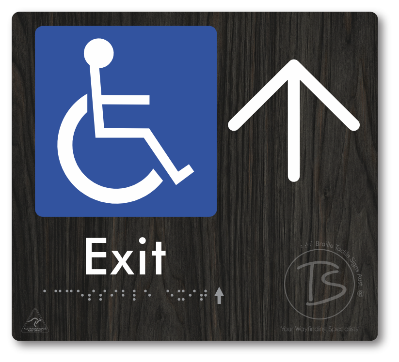 Accessible Exit with Large Directional Arrow