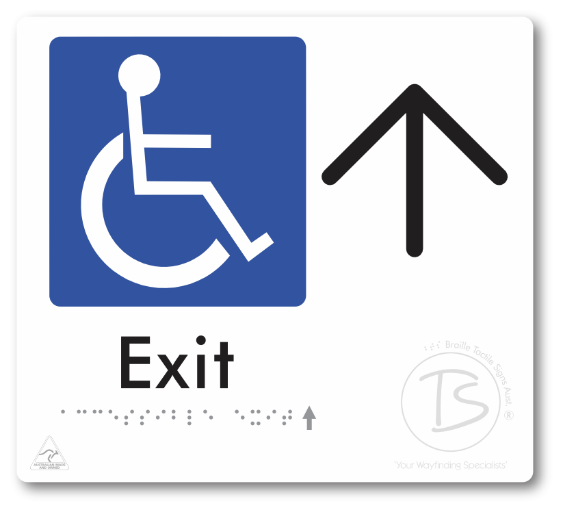 Accessible Exit with Large Directional Arrow