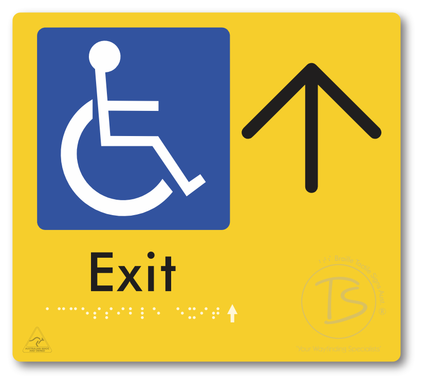 Accessible Exit with Large Directional Arrow