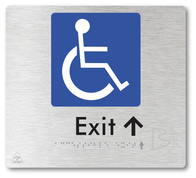 Accessible Exit with Small Directional Arrow