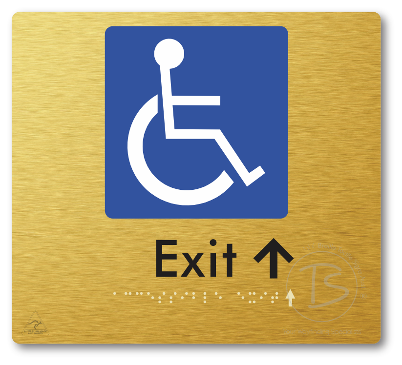 Accessible Exit with Small Directional Arrow