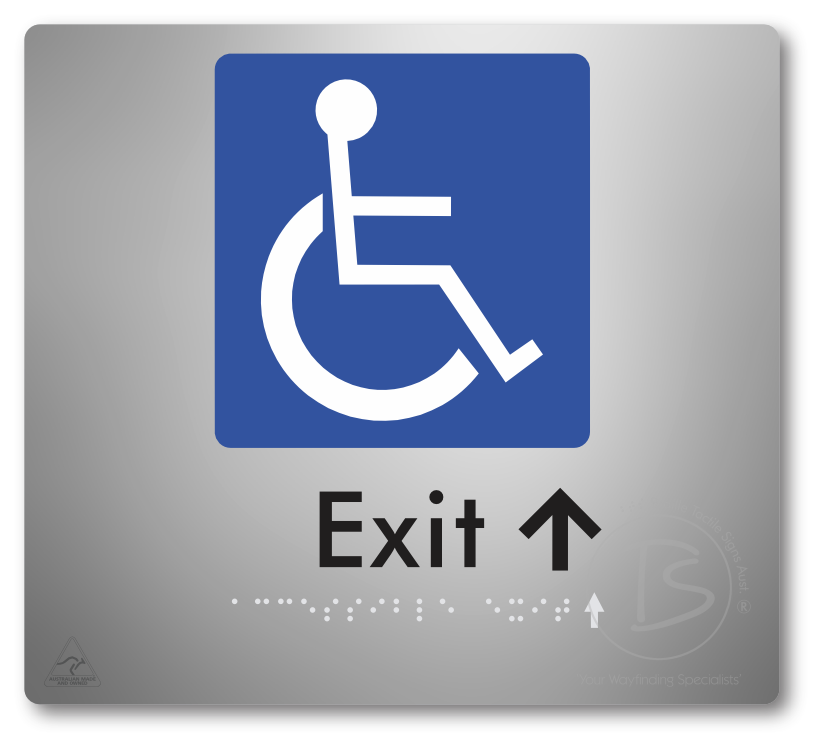 Accessible Exit with Small Directional Arrow