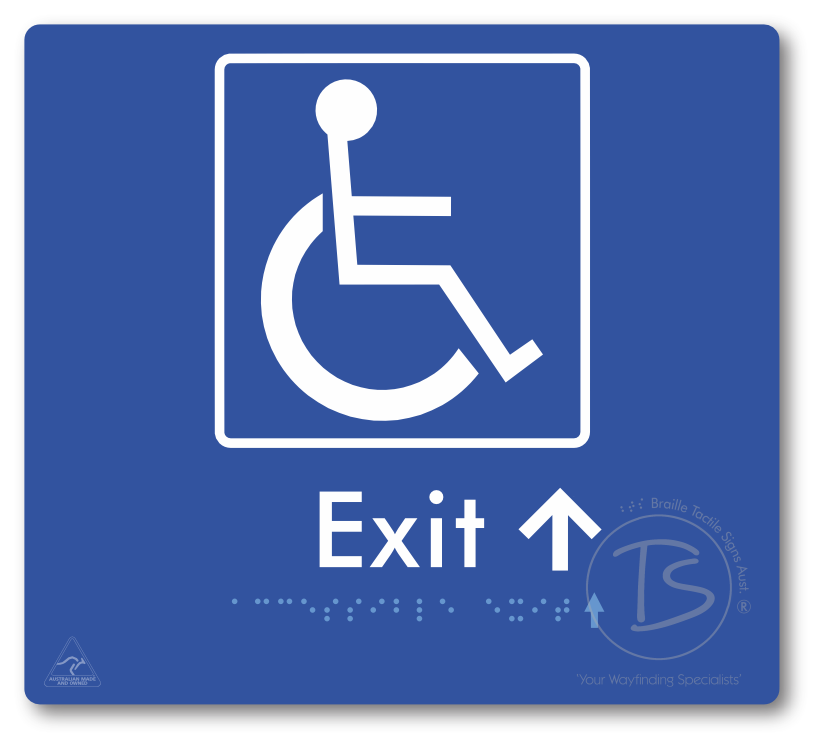 Accessible Exit with Small Directional Arrow