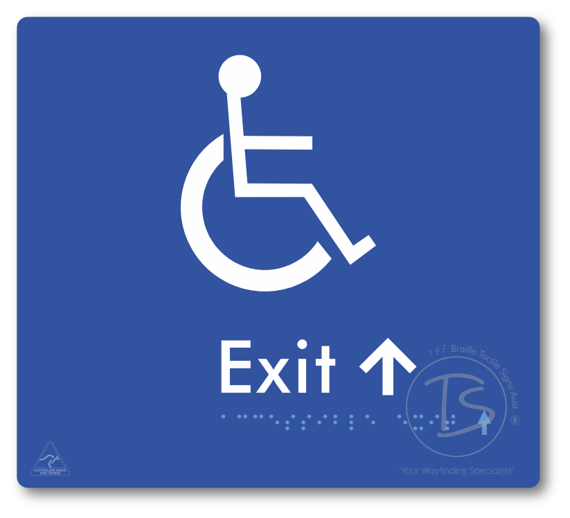 Accessible Exit with Small Directional Arrow