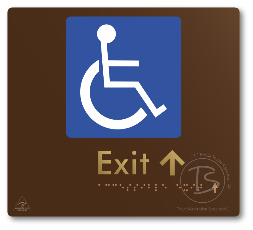 Accessible Exit with Small Directional Arrow