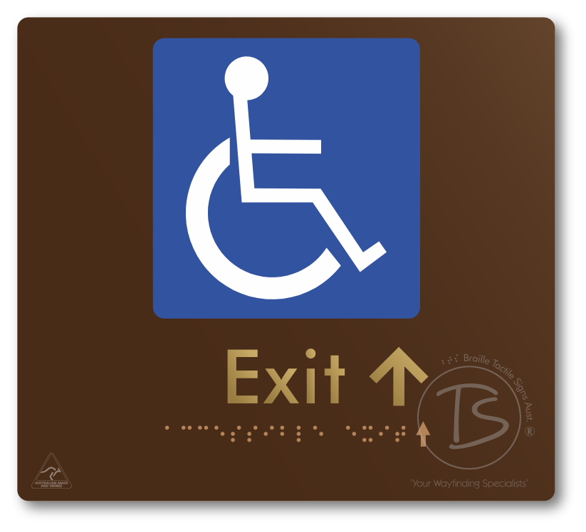 Accessible Exit with Small Directional Arrow