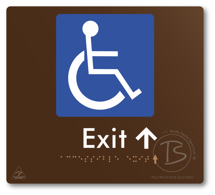Accessible Exit with Small Directional Arrow