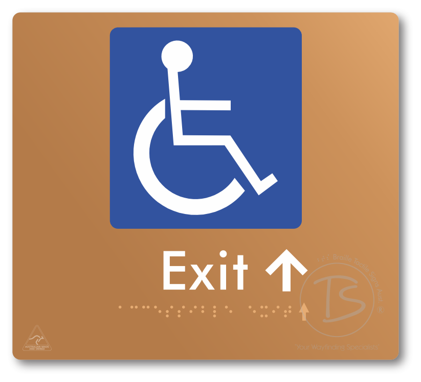 Accessible Exit with Small Directional Arrow
