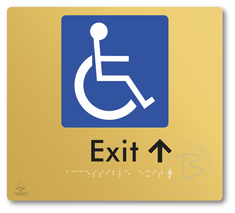 Accessible Exit with Small Directional Arrow