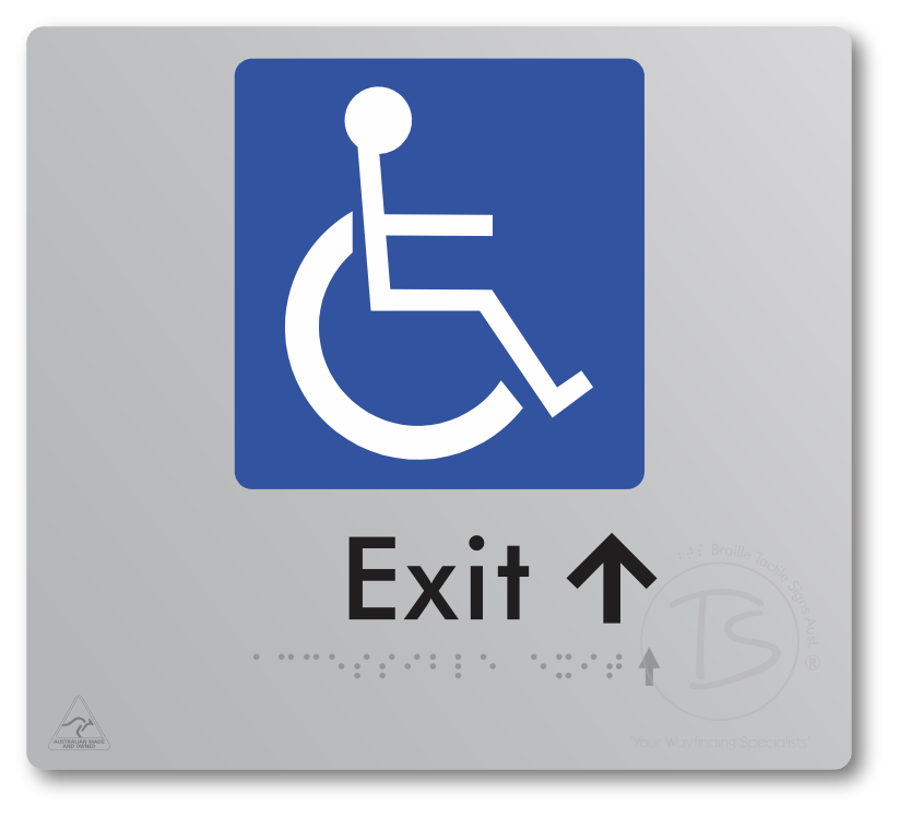 Accessible Exit with Small Directional Arrow