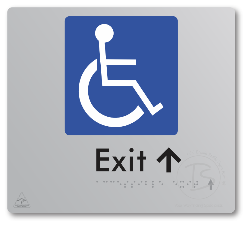 Accessible Exit with Small Directional Arrow