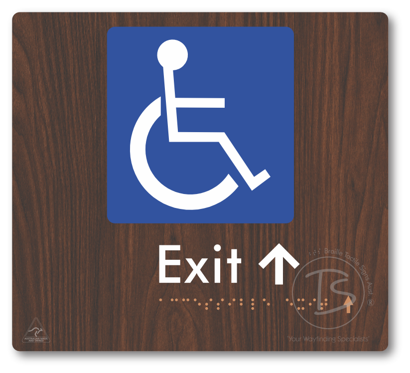 Accessible Exit with Small Directional Arrow