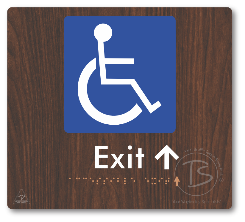 Accessible Exit with Small Directional Arrow