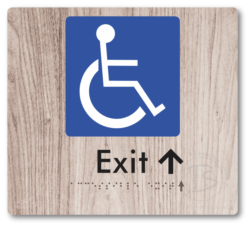 Accessible Exit with Small Directional Arrow