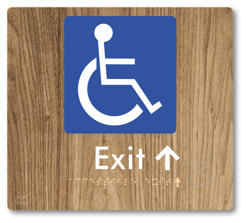 Accessible Exit with Small Directional Arrow