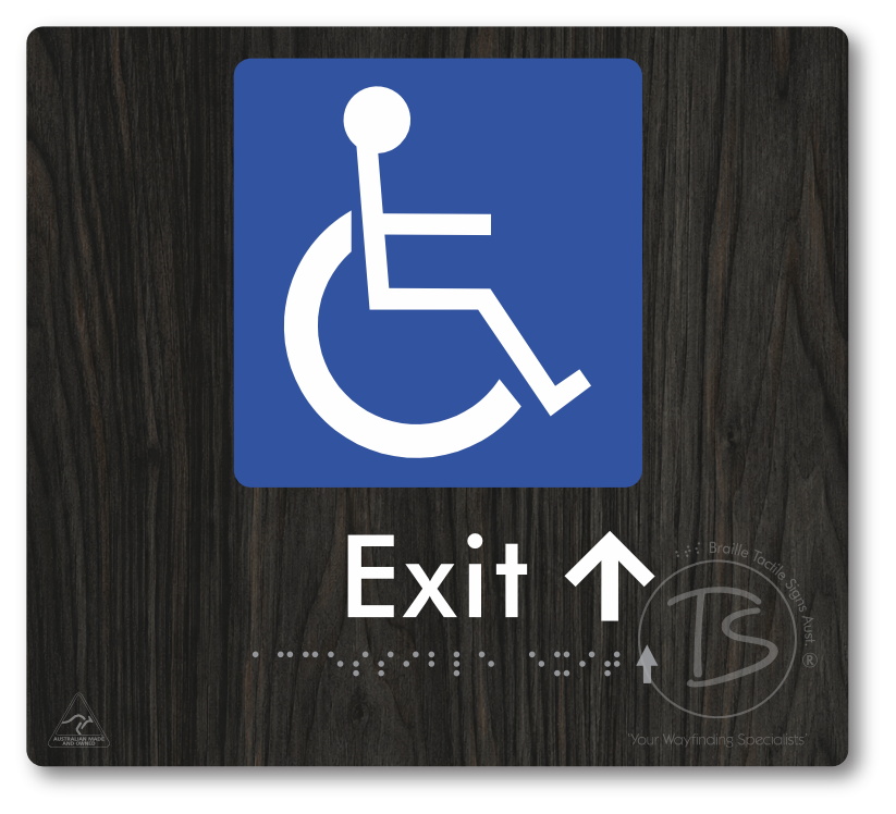 Accessible Exit with Small Directional Arrow